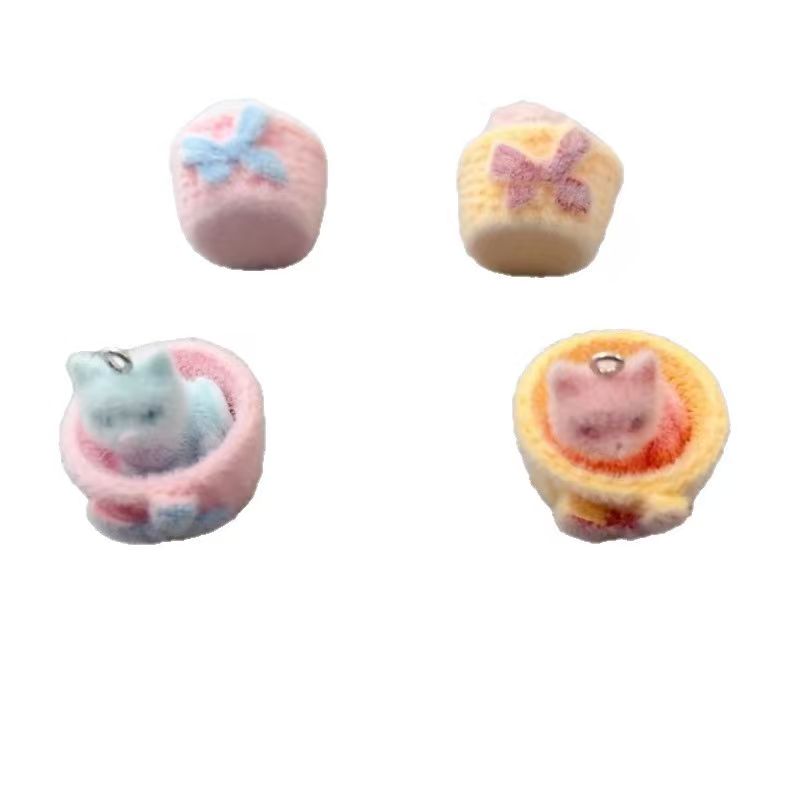 4pcs 3D plush resin cat pendan - огляд і ціна Jewelry Making Party