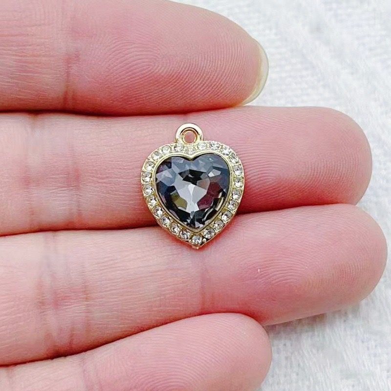 10pcs heart-shaped inlaid colo - огляд і ціна Jewelry Making Party