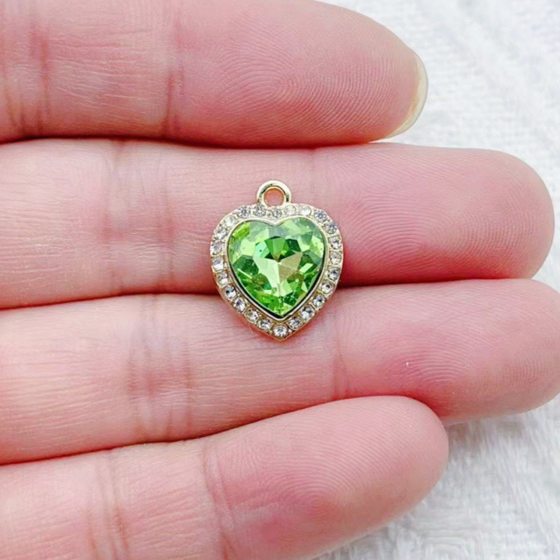10pcs heart-shaped inlaid colo - огляд і ціна Jewelry Making Party