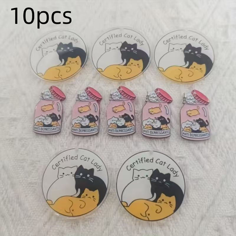 10pcs acrylic cute cat pendant - огляд і ціна Jewelry Making Party