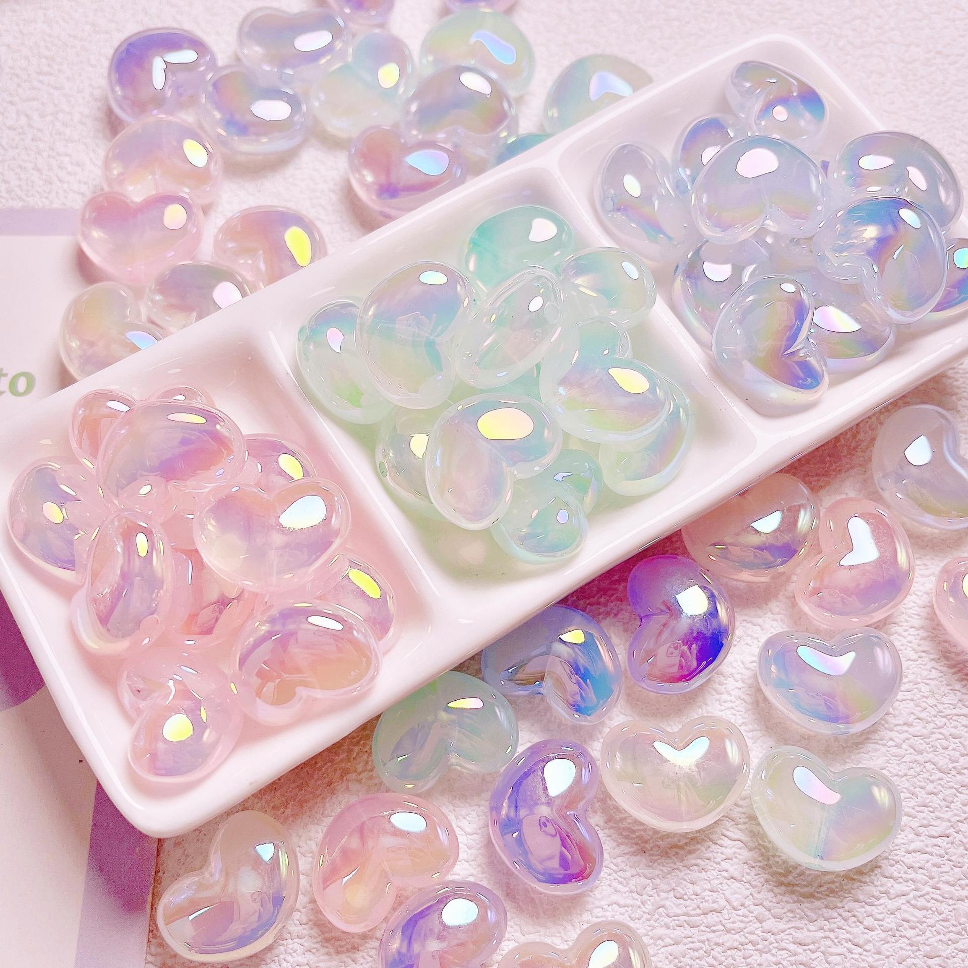 10Pcs Heart Transparent Glitte - огляд і ціна Jewelry Making Ideas With Beads