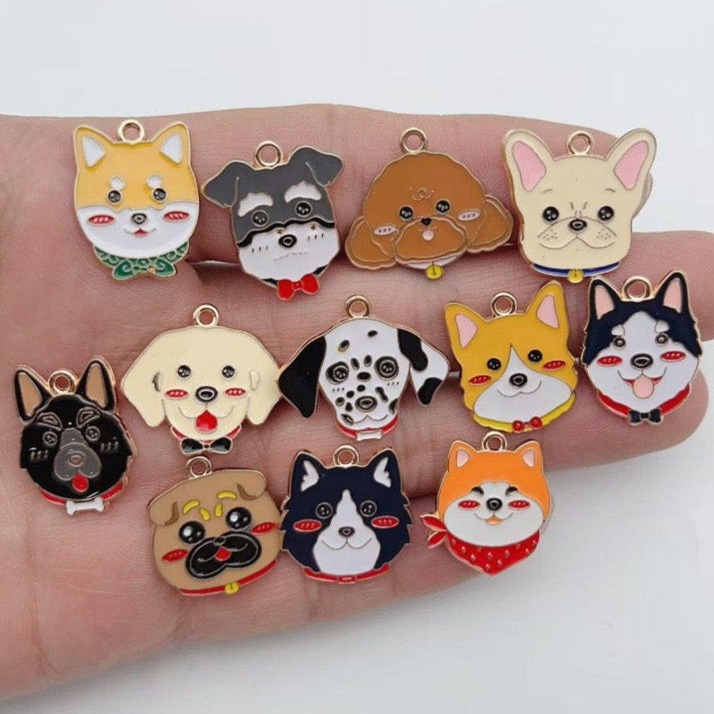 12pcs cartoon pet spotted dog  - огляд і ціна Jewelry Making Party