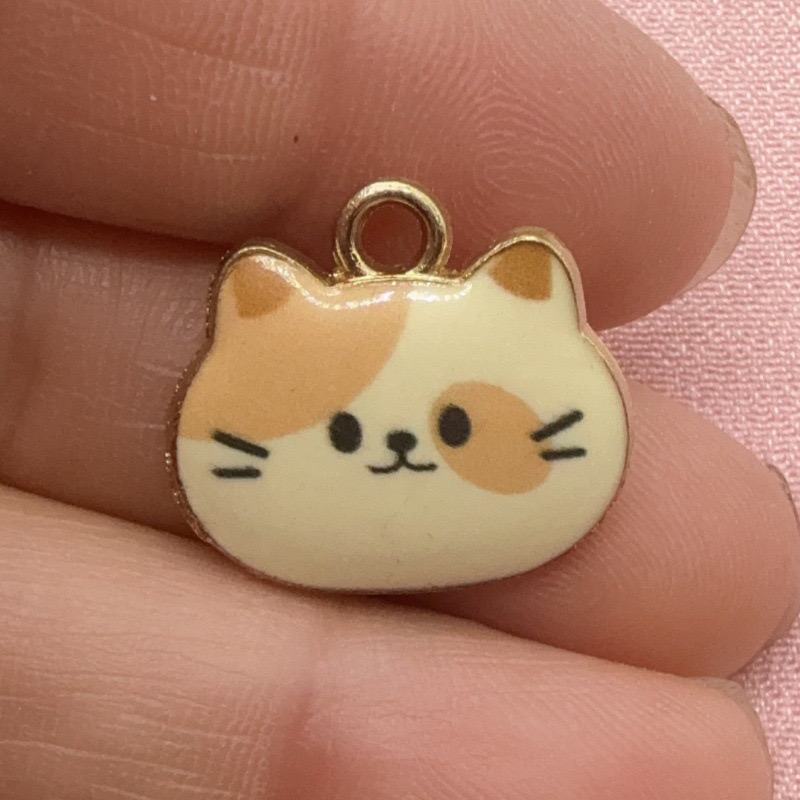12pcs Printed Cat Head Alloy D - огляд і ціна Jewelry Making Party