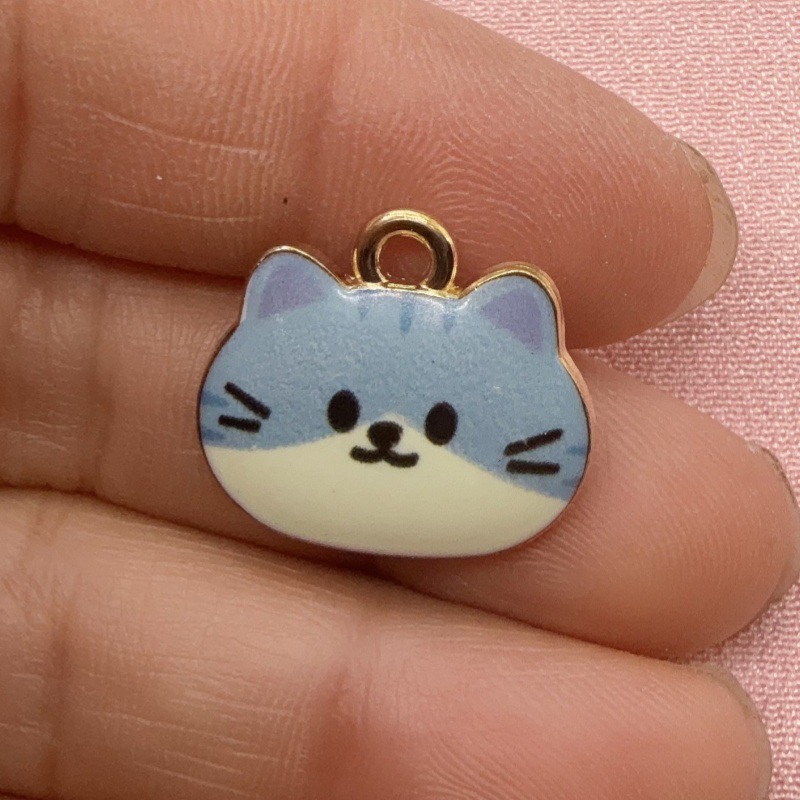 12pcs Printed Cat Head Alloy D - огляд і ціна Jewelry Making Party