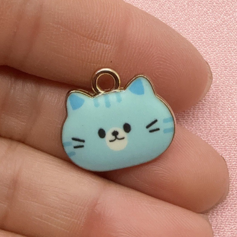 12pcs Printed Cat Head Alloy D - огляд і ціна Jewelry Making Party